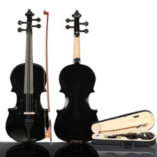 New 3/4 Size Acoustic Violin w/ Case Bow Rosin for Kids Children Black