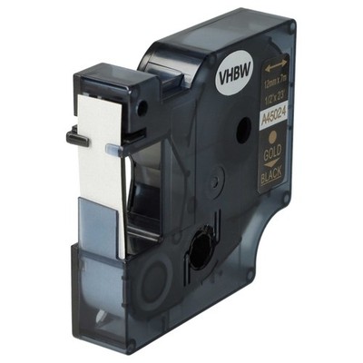 Schriftband für Dymo LabelManager 450D 500TS 500 PC II Gold/Schwarz 12mm 7m