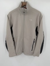 The North Face Fleece Jacket Men s Medium Beige Pockets Full Zip Coat