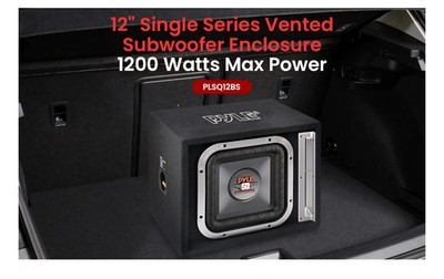 Pyle PLSQ12BS 12'' Single Series Vented Car Audio Subwoofer Enclosure