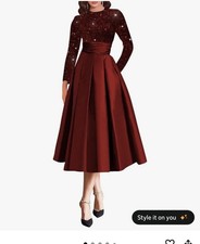 Amazon Satin Mother Of The Bride Burgundy Dress Size 12