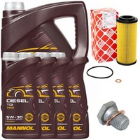 MotoröL Filter Set Mannol 5W-30 API 9 Liter + Schraube FüR BMW 7Er 730 Ld E65