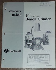 Rockwell 6 Bench Grinder Owner Guide Model 23-612 Original Print 3-25-1977