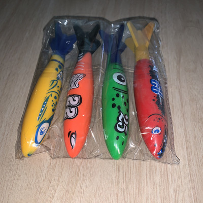 #ad #ad 4 Pc Pool Diving Toys Torpedo Bandits Underwater Gliding Shark Water Rockets $11.99