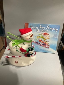 Hallmark Jingle Pals Swooshin Duo Singing Musical Skiing Snowman 2012 w book