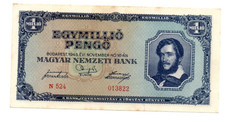 1 000 000 PENGO  EXTRA FINE CRISP  BANKNOTE FROM   HUNGARY  1945   PICK-122