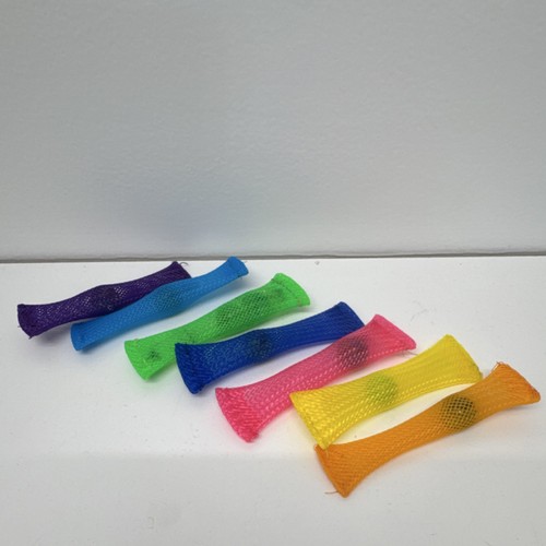 Set of 7 Multi-Color Mesh Marble Fidget Blocks - Roller Sensory Toys