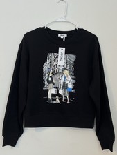 DKNY Sweatshirt Size XS City Graphic Print Long Sleeve Women Black New