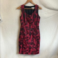 Banana Republic Dress Womens Size 4 Red Black Sleeveless