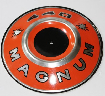 NEW 1970-71 Mopar Orange 440 Magnum Air Cleaner Pie Tin 