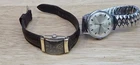 Vintage Watch Lot: Longines Tank Black Gilt Dial & Timex - For Parts / Repair