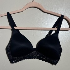 Aerie Sunnie Black Lace Wireless Pullover Bra 32C