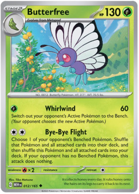Pokemon Butterfree 12 /165 SV: Scarlet & Violet 151 Reverse Holo