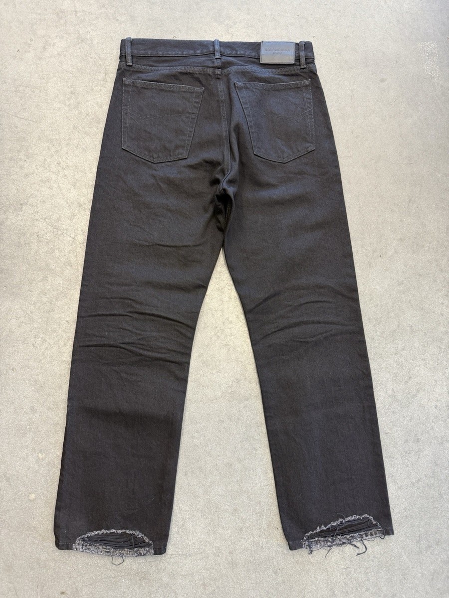 Balenciaga Lost Tapes Slim Fit Distressed Black Denim Jeans | eBay