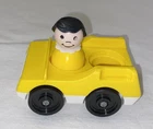 Vintage Fisher Price Little People Yellow McDonalds Car & Girl