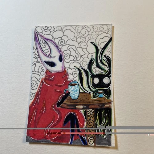 Hollow Knight Hornet & Void Coffee Original Watercolor ACEO Fan Art