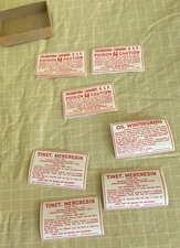 Lot Of 27 Vintage Pharmacy Labels. Apothecary Collectible Unique Poison Ephemera