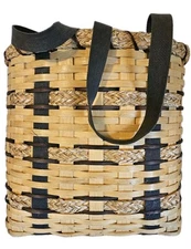 Wood Basket w/ Integrated Handles 13"x13"x8" Excellent Condition 