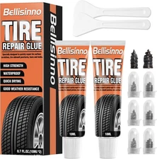 Tire Repair Glue, Sidewall Rubber Cement Kit, Two Sizes Nail, Suitable for Bike,