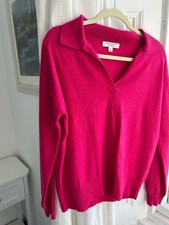 Marks & Spencer Autograph Pink Cashmere Collared Jumper Size Medium
