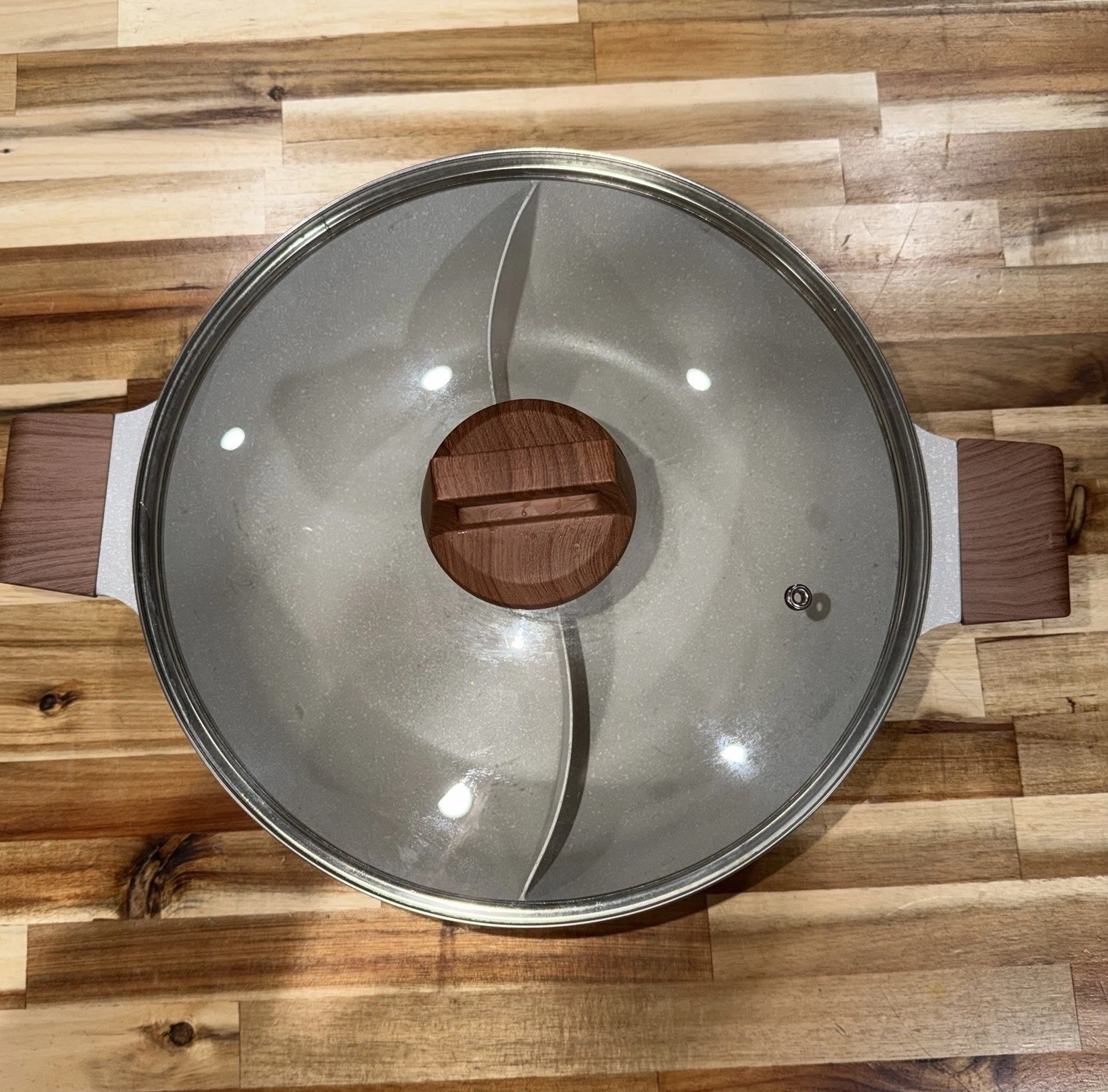 DEZIN 2qt Gray Nonstick Aluminum Stockpot w/ Glass Lid, Double Handles