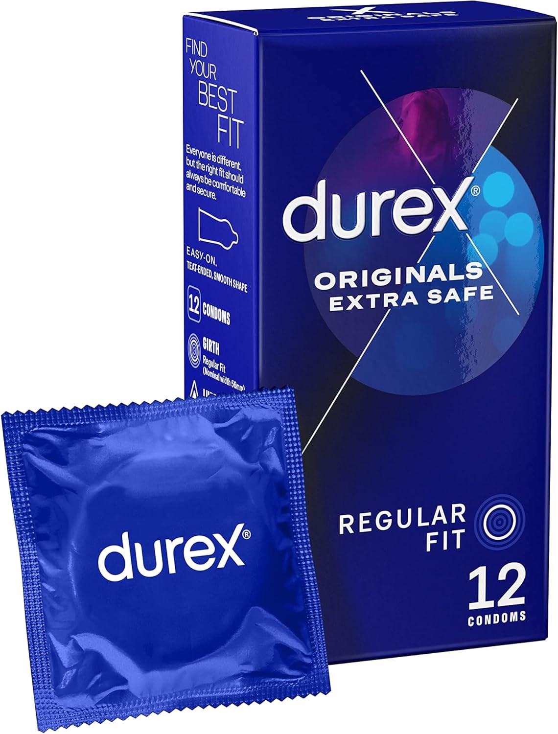 Durex Extra Safe Condoms with Extra Lube, Slightly Thicker Easy-on Shape