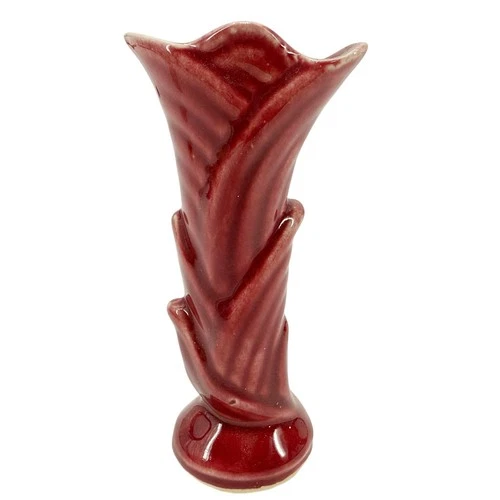 vintage Shawnee burgundy wine Bud floral Vase 1135 USA art pottery flowers 5" H