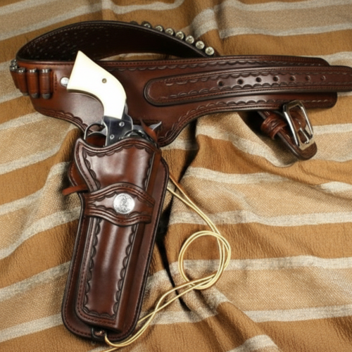 Modestone 44/45 Left Handed Western Leather Holster Cintura