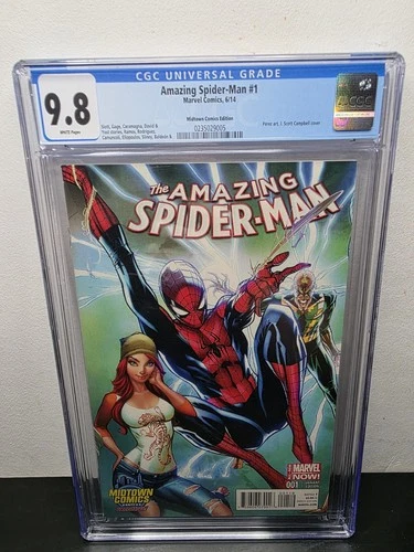 AMAZING SPIDER-MAN #1 - CGC 9.8 - J. SCOTT CAMPBELL MIDTOWN COMICS VARIANT - WP