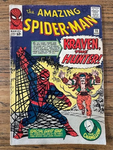 Amazing Spider-Man #15 Marvel Comics 1964 1st Kraven the Hunter VG Range🔥KEY🔥