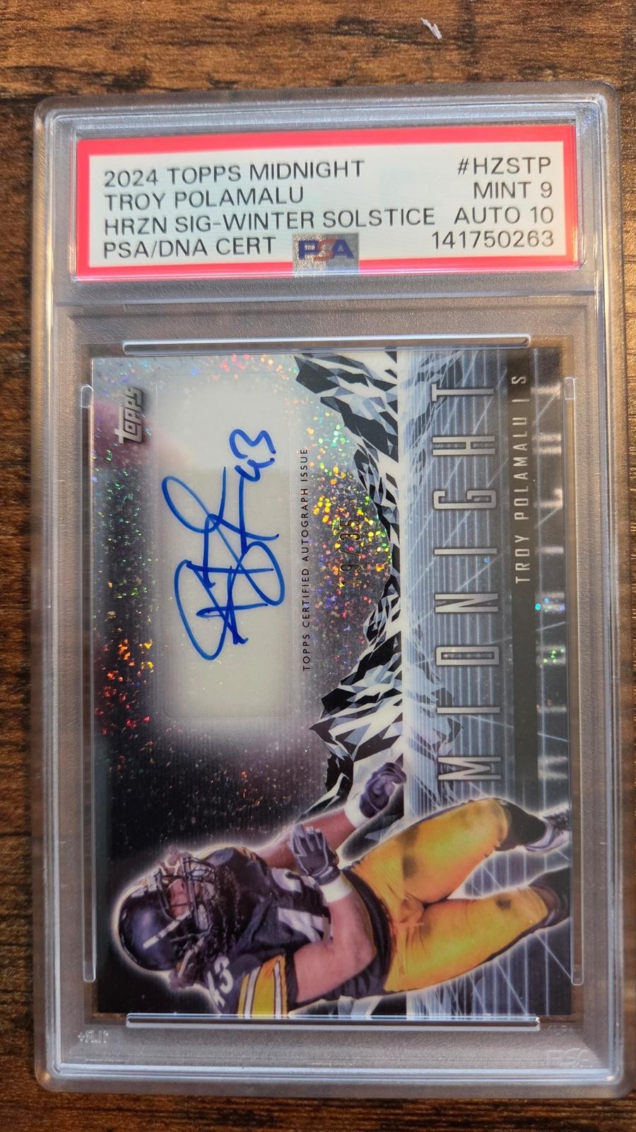 2024 Topps Midnight Troy Polamalu Horizon Signatures Winter Solstice PSA 9 #/35