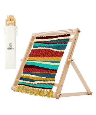 Olikraft Wooden Weaving Loom with Adjustable Stand - Tapestry Loom (Small)