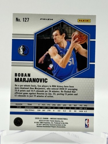 2020-21 Panini Mosaic Basketball Card #127 Boban Marjanovic Fast Break Silver - Picture 3 of 3