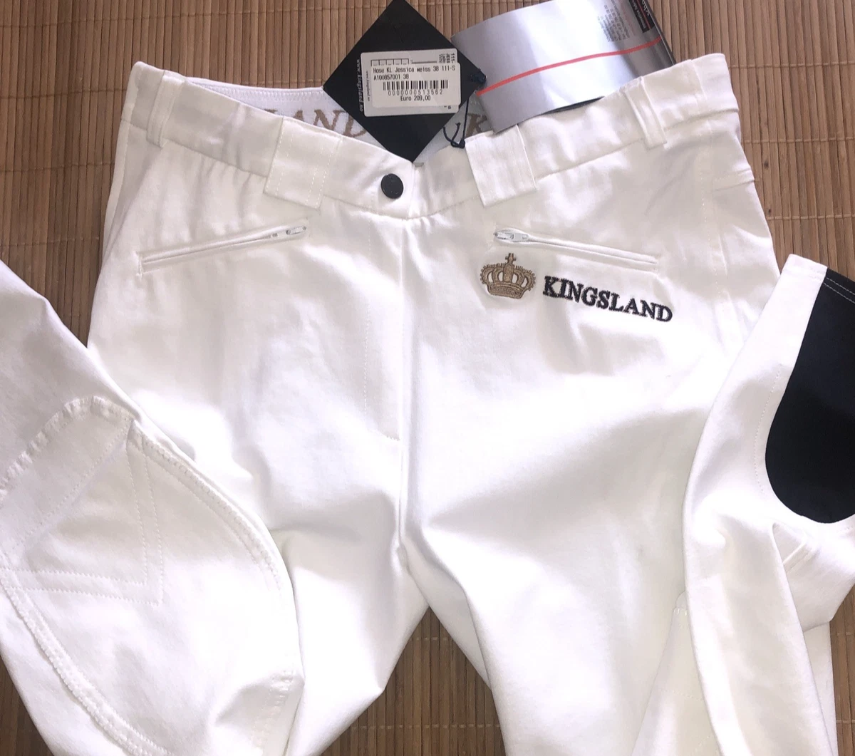 KINGSLAND KL Jessica Turnier Reithose Damen Kniebesatz weiß Gr 40 NEU %% UVP209€