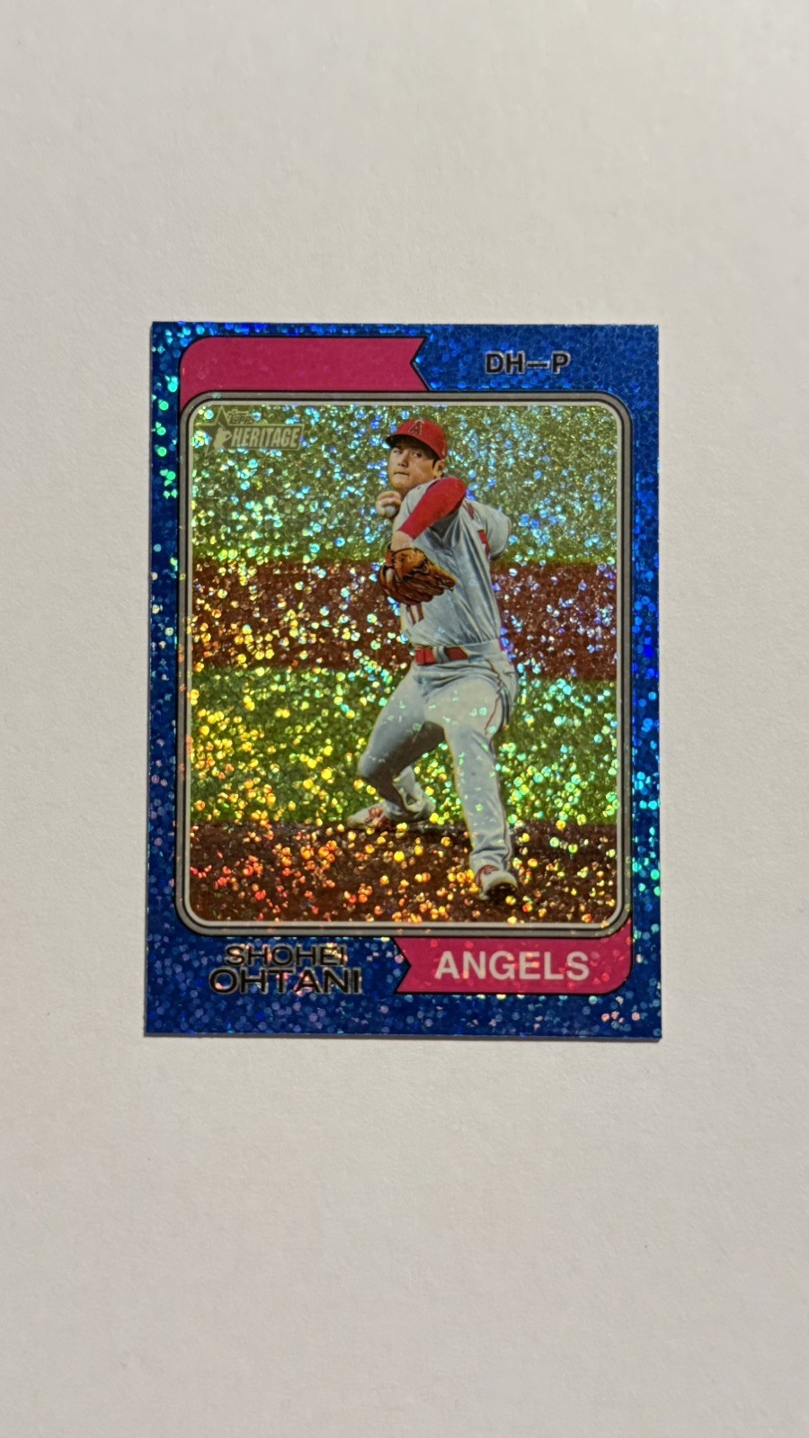 Shohei Ohtani | 2023 Topps Heritage Chrome | Blue Sparkle Refractor #20 | Angels