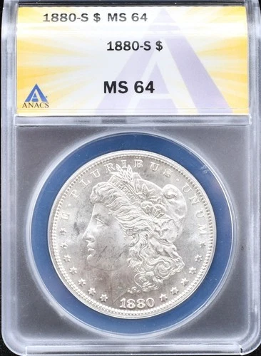 1880-S Morgan Dollar ANACS MS 64 #26MAR003