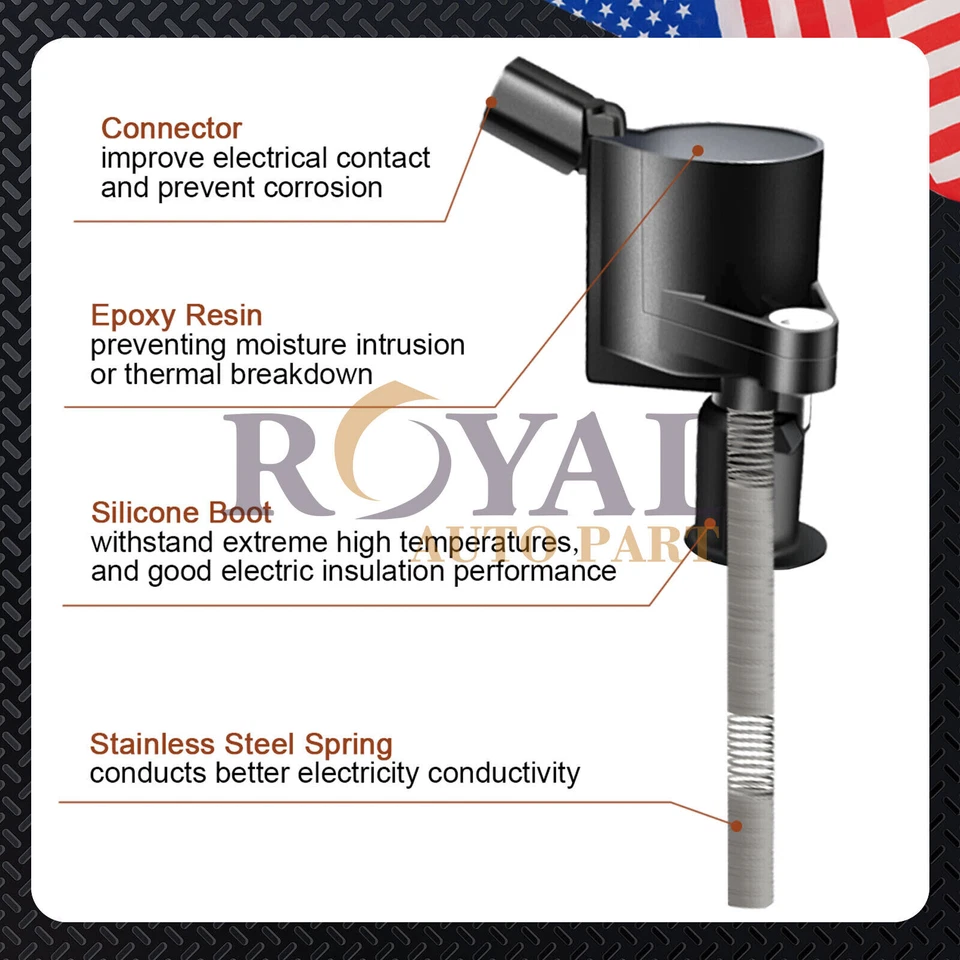 High Performance 8x Ignition Coil For Ford Lincoln DG508 & 8x Spark Plug SP493 Foto 3 de 4