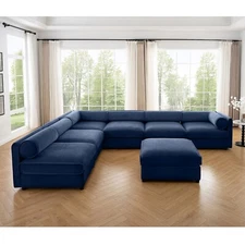 Modular Sectional Sofa Chenille Couch with Storage w/O Ottoman for Living Room