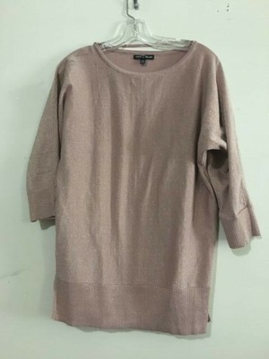Metallic Plush Pink Women Sweater Top 