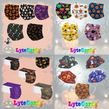 Face Mask Halloween Scary Spooky Pumpkins Disposable Surgical 3 Ply Adult Size