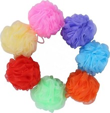 Bath Shower Loofah Sponge Pouf Body Wash Scrubber Random Colors 7 PACK