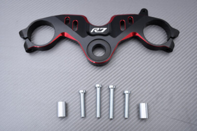 Obere T-Stücke Aus Aluminium Schwarz / Rot für YAMAHA YZFR7 YZF-R7 2021-2024