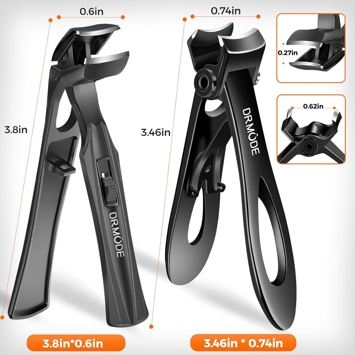 Toenail Clippers for Thick Nails for Seniors, Angled Head Long Handled Toe Na...