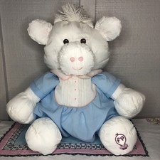 White 1986 Fisher Price Puffalump White Cow Blue Romper Outfit