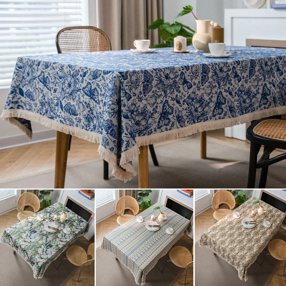Jacquard Rectangle Tablecloth Dining Party Table Cloth Cover  Home Decor - Image 3 of 4
