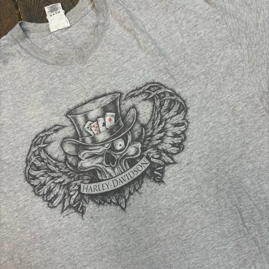 Harley Davidson T-Shirt Graphic Biker Vintage Short Sleeve Tee, Grey, Mens 2XL image 5