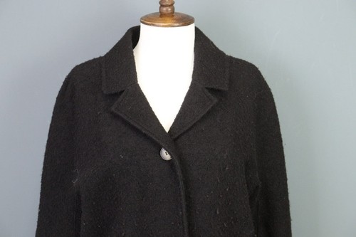 MAX MARA Black Linen Silk Lightweight Single Breasted Overcoat Coat Size USA 10 - Picture 2 of 17