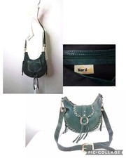 Borsa Nardelli in pelle color verde acqua con accenti di metallo borsetta #W2697