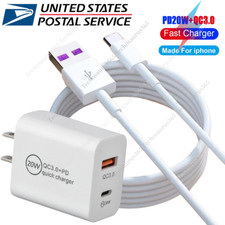 PD 20W USB Fast Wall Charger Power Adapter For iPhone 13/12/11 8 Pro Max iPads