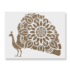 Mandala Peacock Stencil - Reusable Mylar Stencils for Painting